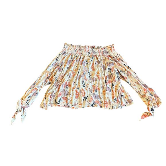 We The Free Free People Lexington Off-Shoulder Shirt Top Blouse Floral Size XS - Picture 9 of 12